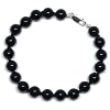 Sterling Silver 8mm Black Onyx Bracelet, 7.5"