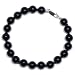 Sterling Silver 8mm Black Onyx Bracelet, 7.5"