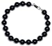 Sterling Silver 8mm Black Onyx Bracelet, 7.5"