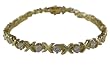 Gold XOXO Tennis Bracelet - White CZ Diamond XOXO Design Tennis Bracelet (Love And Kisses)