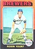1975 Topps Robin Yount Baseball Rookie Card In Protective Display Case