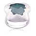 Rhodium Plated Sterling Silver Green Aventurine Ring, Size 9