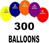 Pack of 250 Assorted Colours Latex Party Balloons (50x Yellow, 50x Blue, 50x ...
