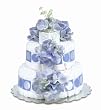 Bloomers Baby Diaper Cake Classic Blue Hydrangea 2-Tier