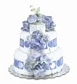 Bloomers Baby Diaper Cake Classic Blue Hydrangea 2-Tier