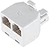 Ge 26191 Duplex Wall Jack Adapter (White, 4-Conductor)