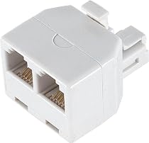 GE 26191 Duplex Wall Jack Adapter (White)