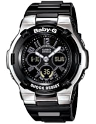 Casio Womens BGA110-1B2 Baby-G Shock Resistant Black Multi-Function Sport Watch