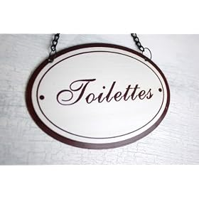 'Toilettes' - Vintage French Style Enamel Bathroom Sign