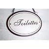 'Toilettes' - Vintage French Style Enamel Bathroom Sign