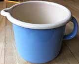Blue Enamel Cooking Mug Jug With Pouring Lip, 12cm, 0.9L