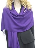 Purple color, Pashmina stoles are luxurious soft and warm. They can be used as a shawl, wrap and a scarf; they are light in weight and a comfortable 78 inches x 22 inches size wrap. They are made up of approximately 70% Cashmere Pashmina wool and 30% Silk