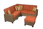Kingswood Patio Furniture Set (6 Piece Sectional, Red, Wicker) by La-Z-Boy Outdoor