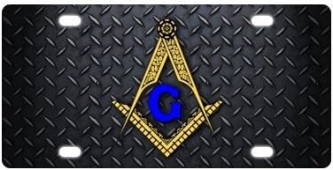 Hipster Masonic plate number Masonic license plate Masonic number plate Metal license plate New Top Car Tag Size 12 X 6