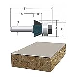 BOSCH 85421M 5/8-Inch Diameter 25/64-Inch Cut Triple Flute Laminate 9 Degree Trim Router Bit 1/4-Inch Shank With 5/8-Inch Ball Bearing