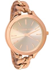 Michael Kors MK3223 Slim Runway All Rose Gold Stainless Steel Women Watch NEW