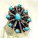 persian42 - Vintage Persian Turquoise Enameled Ring in 14k Gold
