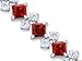 Distinctive Design 13.50 carats total weight Princess Cut Garnet White CZ Gemstone Bracelet in Sterling Silver