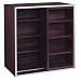 Stackable Storage Cubes - Quad Cube with Sliding Shelf - 30 (Espresso with Silver strip) (30H x 30W x 15D)