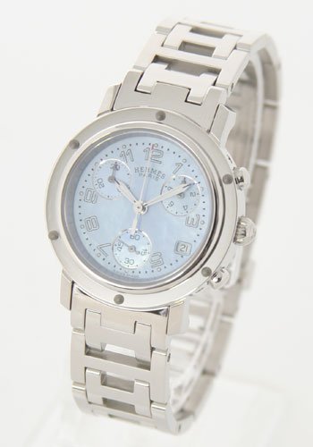 [エルメス]HERMES 腕時計 クリッパー クロノグラフ ナクレ ブルーシェル CL1.310.213/3872 レディース [並行輸入品]