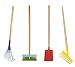 4tlg Set Metall Kindergartengeräte Gartengeräte Schaufel, Besen, Rechen, Laubbesen, Harke Holzstiel