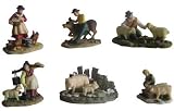 Porcelain Farm Figurines Pack Of 3 Figures In Window