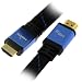 GTMax Premium High Speed Gold Plated HDMI to HDMI Flat Cable W/Nylon Sleeve Version 1.4 Supports 4096�2160p Resolution - ( 6 Feet, Black/Blue )