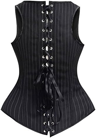 Jewlryfinds Fashion Lady Pinstripe Steel Boned Vest Waist Training Underbust Corset