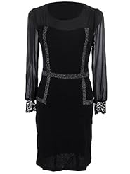 Lace Sheer Bishop Long Sleeves  Dress
