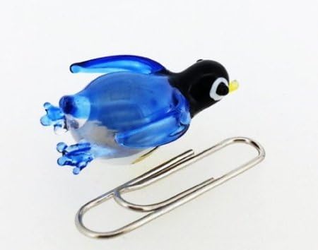 Aquarium MINIATURE HAND BLOWN Art GLASS Swimming Blue Penguin Size SS FIGURINE Collection