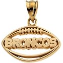 14K Yellow Gold Denver Broncos Football Pendant
