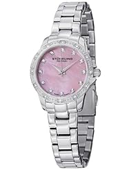 Stuhrling Original Womens 495.03 Vogue Audrey Cressida Swiss Quartz Pink Dial Stainless Steel Bracelet Watch