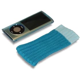 New 5th Generation Nano Blue Crystal Case & Blue Sock Cover For the New Apple iPod 5G Nano with Camera (Sep 2009) 8GB & 16GB