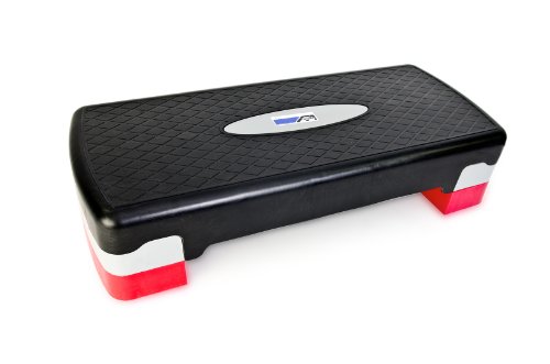 FA Sports Steptrainer Aerobic Stepper Plus - schwarz grau rot - 69x28.5x10 15 cm