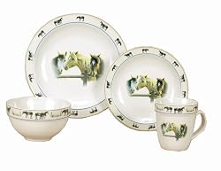 River's Edge 16-Piece Dinnerware Set (Horse)