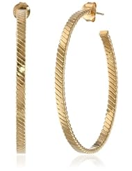14k Italian Yellow Gold Fancy Hoop Earrings
