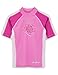 SunBusters Girls S/S Rash Guard(UPF 50+), Raspberry/Strawberry, 4/5 yrs