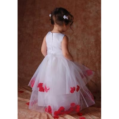 Sophias Style Boutique Red Petal Wedding Flower Girl Pageant Dress 2T-14