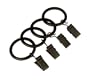 BCL Drapery Hardware 58BKCL Curtain Rings with Clips, Set of 14, Black