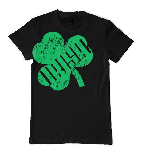 St Patrick's Day Irish Shamrock T-Shirt - Black - Medium