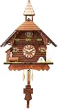 IMAGE OF River City Clocks Quartz Cuckoo Clock - Chalet with Goose, Pump, & Ringing Bell - Westminster Chime or Cuckoo Sound - 10 Inches Tall - Model # 2220Q-10WC
