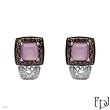 FPJ Dazzling Earrings With 5.00ctw Precious Stones - Genuine Chalcedonies, Natural Fancy Brown Clean Diamonds Made of 14K White Gold. Total item weight 7.2g Length 21mm