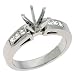 14k White Princess Cut Diamond Semi-Mount Engagement Ring - Size 7.0