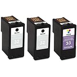 Lexmark 32/32/33 18C1517 Black/Black/Color Ink Cartridge, Tri-Pack