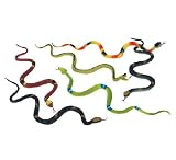 12 Rubber RAINFOREST Snakes/14" Rain Forest Snake Figures/PARTY Favors/NATURE Toys/Anaconda/BOA Constrictor/Rattle/CORAL/Viper