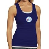 NCAA Philadelphia 76ers Ladies Royal Blue Harmony Layered Tank Top (Large)