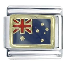 Flag Australia Travel & Italian Charm Bracelet