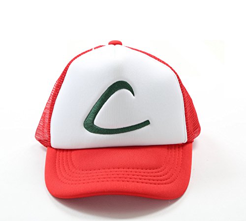 XCOSER Adult Ash Ketchum Hat Cap Cosplay Accessory C Logo Mesh