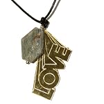 Kyanite Necklace 02 Pendant Blue Gold Love Black Leather Crystal Healing Stone Genuine Reiki Energy 24
