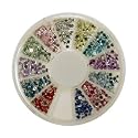 Nail Art Rhinestone Wheel - 2mm Round 12 Colours 600psc